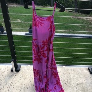 Purple + Hot Pinkish-Red maxi dress